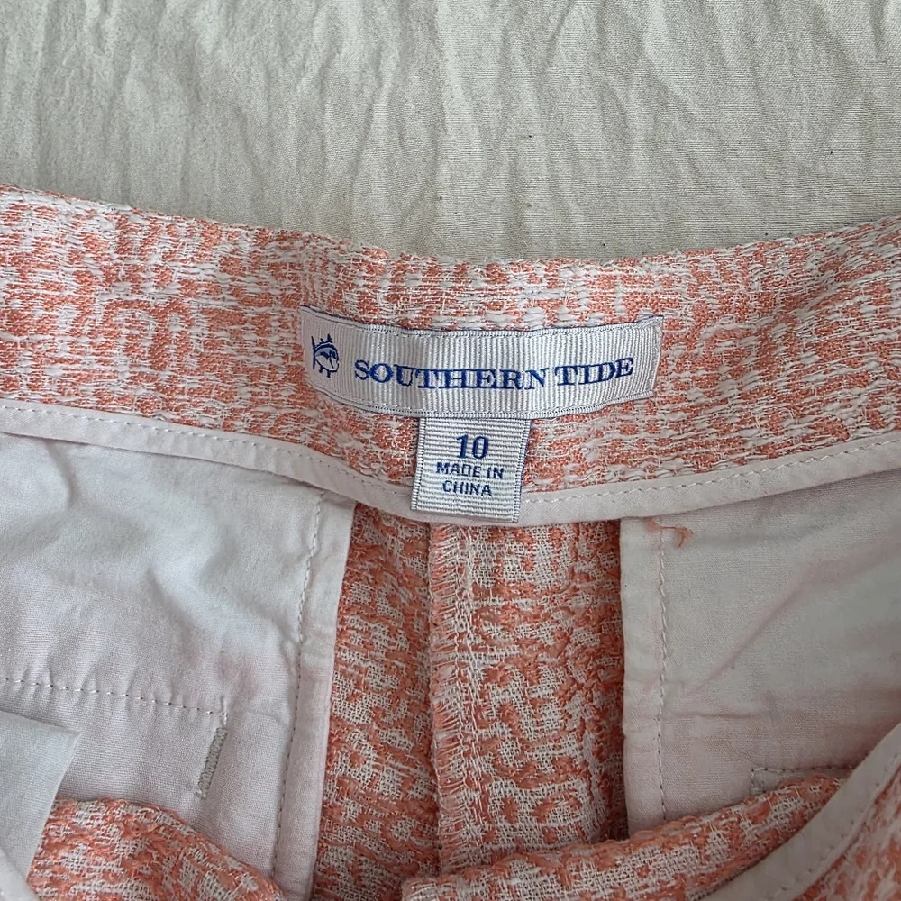 Southern Tide Shell Pink Kait Tweed Shorts 10 - Picture 3 of 7